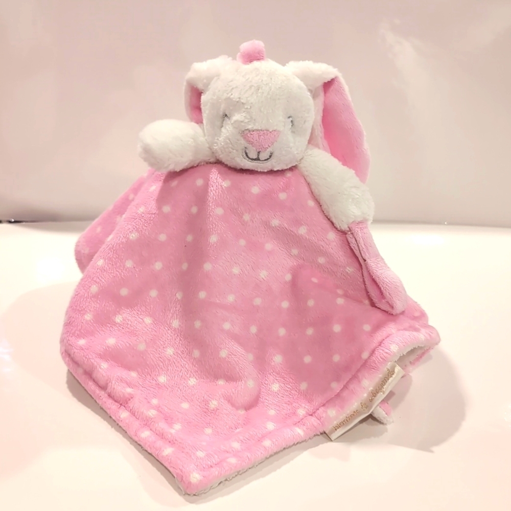Blankets And Beyond Pink Bunny Rabbit Security Blanlet Lovey Polka Dot